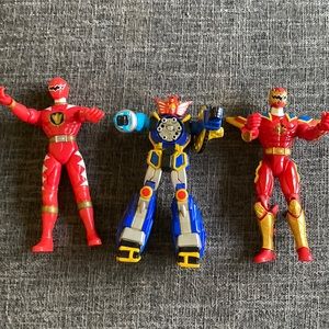 Power ranger figures.